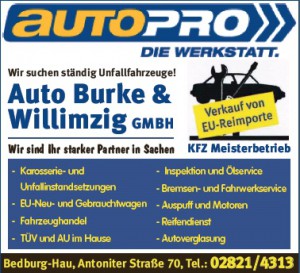 Rechtsberatung für das Autohaus Burke und Willimzig